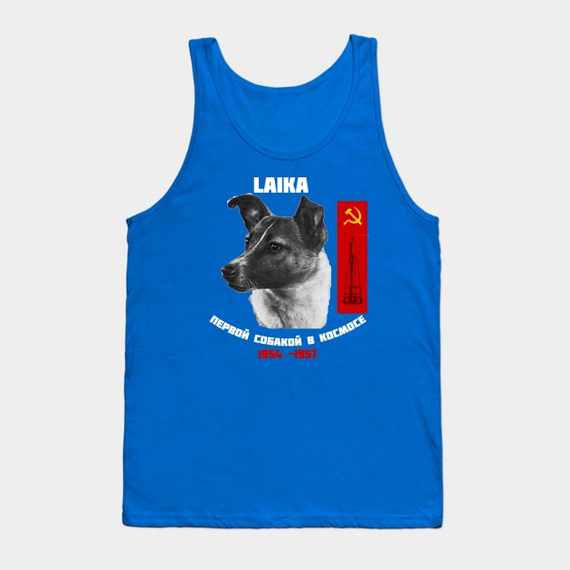 Laika the Space Dog Tank Top by ocsling